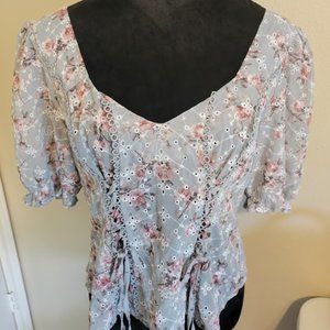 Lulumari multicolor eyelet shirt size XL